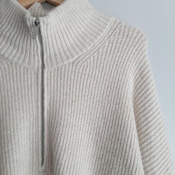 OLD NAVY Shaker-Stitch Half Zip Go-Recycled Pullover Sweater Ivory Sz XXL - Picture 5 of 16